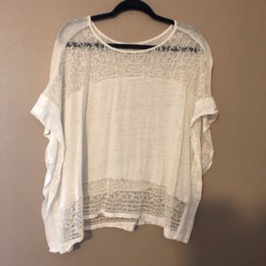 Short sleeve semi poncho style top